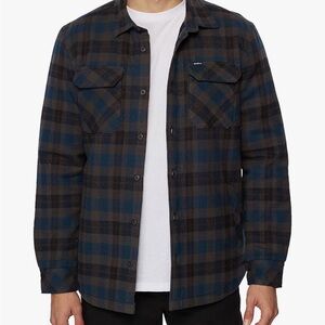 O'Neill Blue & Black Plaid Shirt Jacket